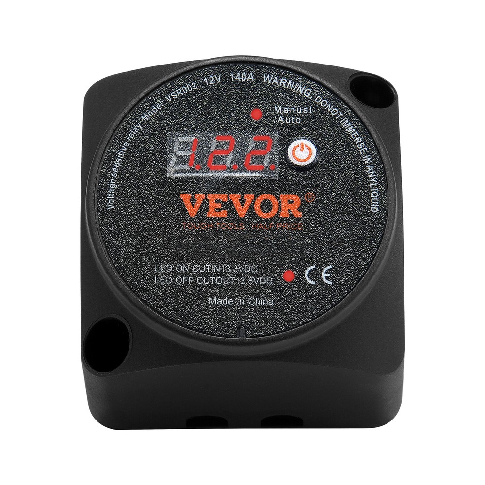 VEVOR Split Charge Relay Kit Voltage Sense Relay 12V 140A Dual Battery Isolator