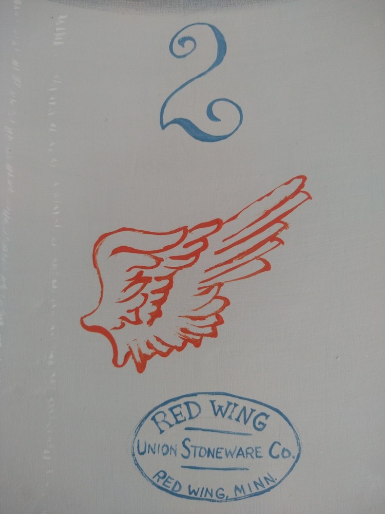 Solid Maple Hand Painted Red Wing Crock Wall Hanger or Cutting Board