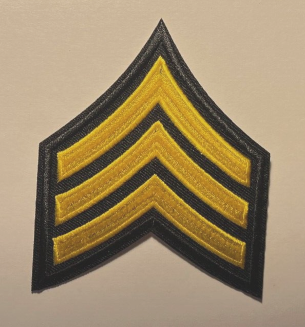 sergeant rank patch 3.5" tall chevron police patch 3 stripe Sergeant stripes