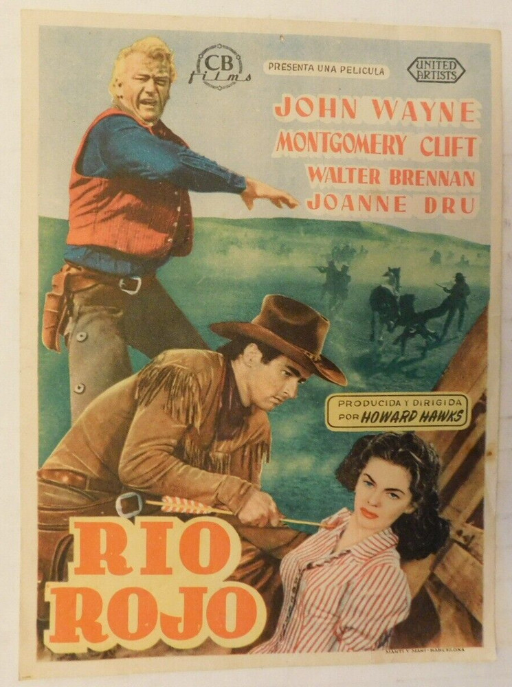 John Wayne RIO ROJO (Red River) Spanish handbill