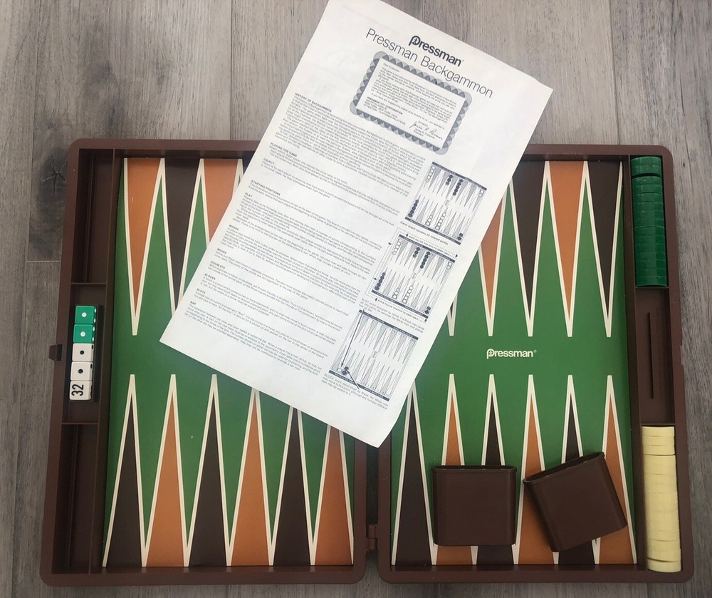 Vtg 1981 Pressman Backgammon Game Complete And Nice Box Fair