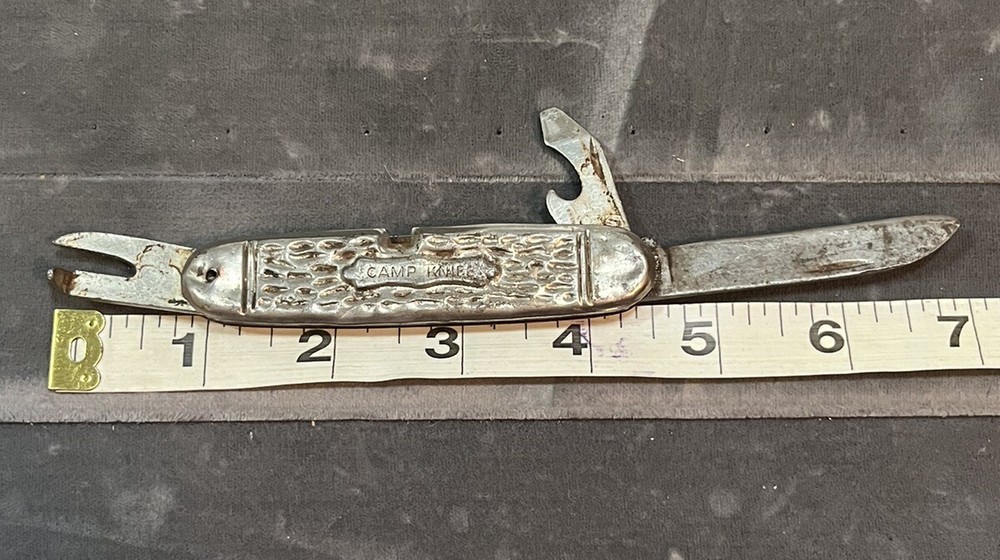 VINTAGE SILVER CAMP KNIFE 3 Blade
