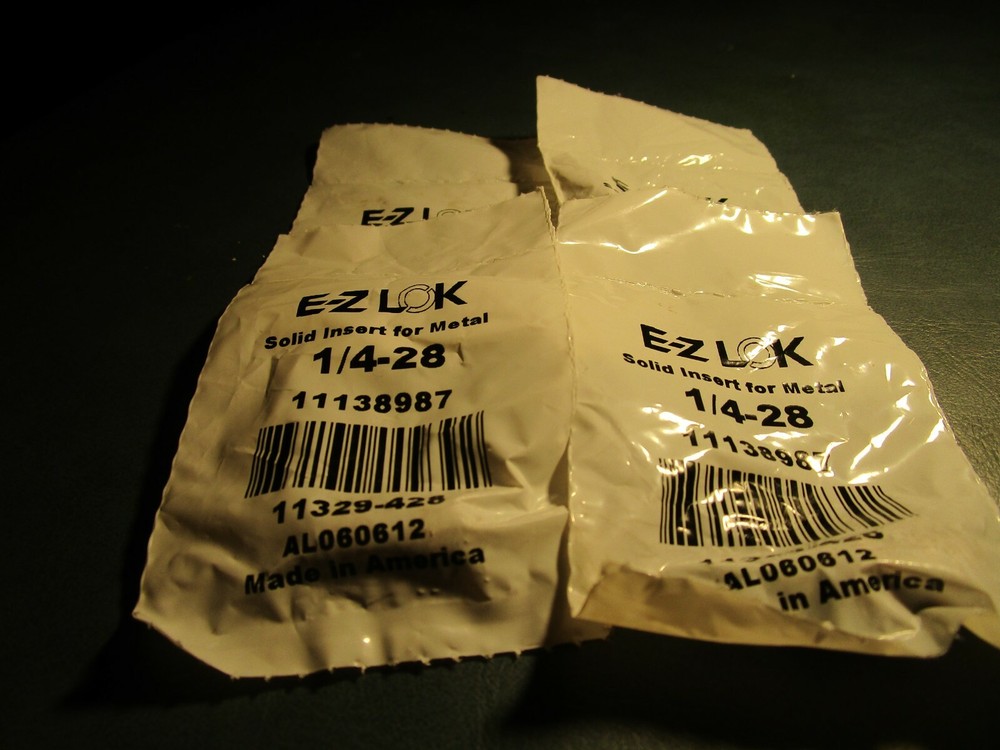 (8) 1/4"-28 Carbon Steel Solid Insert For Metal