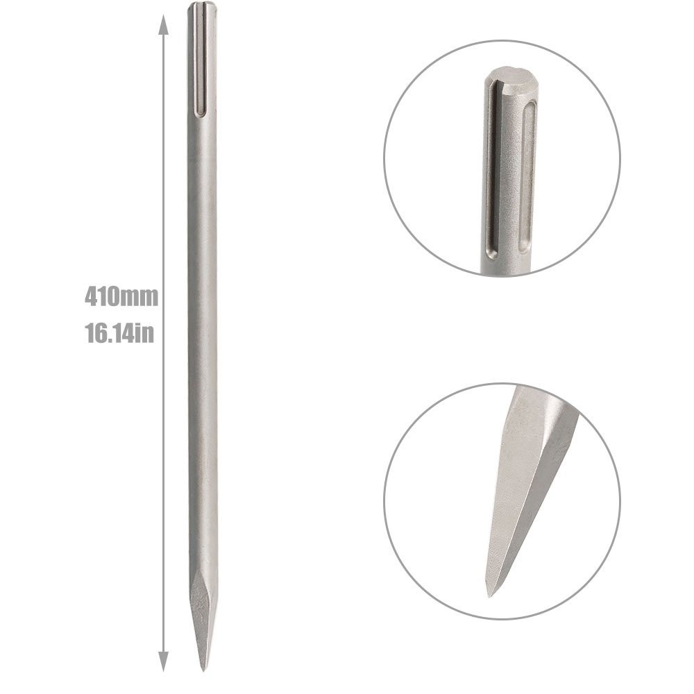 3 Pack 16 Inch SDS Max Chisel Rotary Hammer Drill Chisel Bits For Drilling