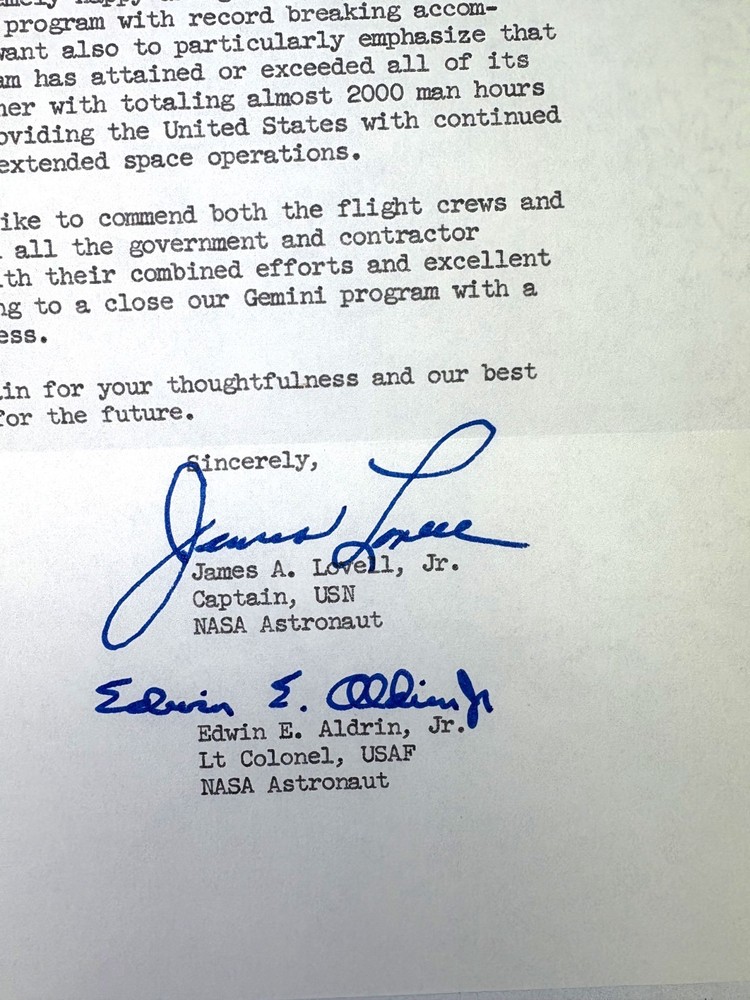 NASA Astronaut Signed Letters Archive, 1963–1966 (Mercury & Gemini Programs)