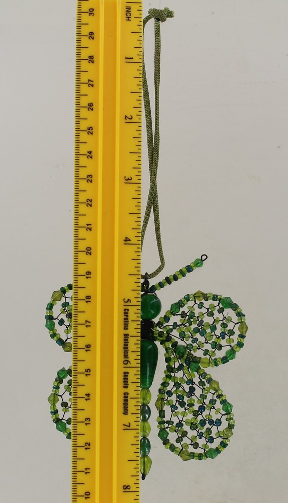 Green Beaded Butterfly Ornament