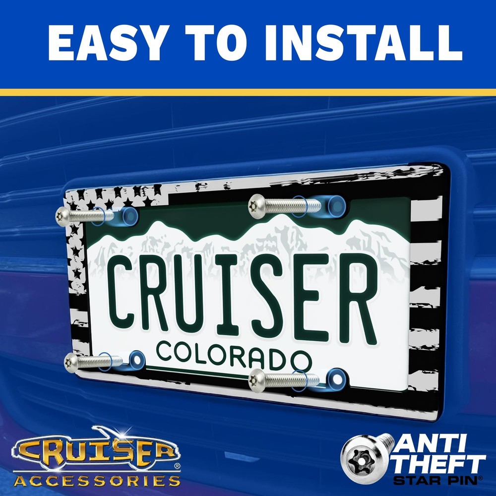 21350 Slim Rim License Plate Frame, Black