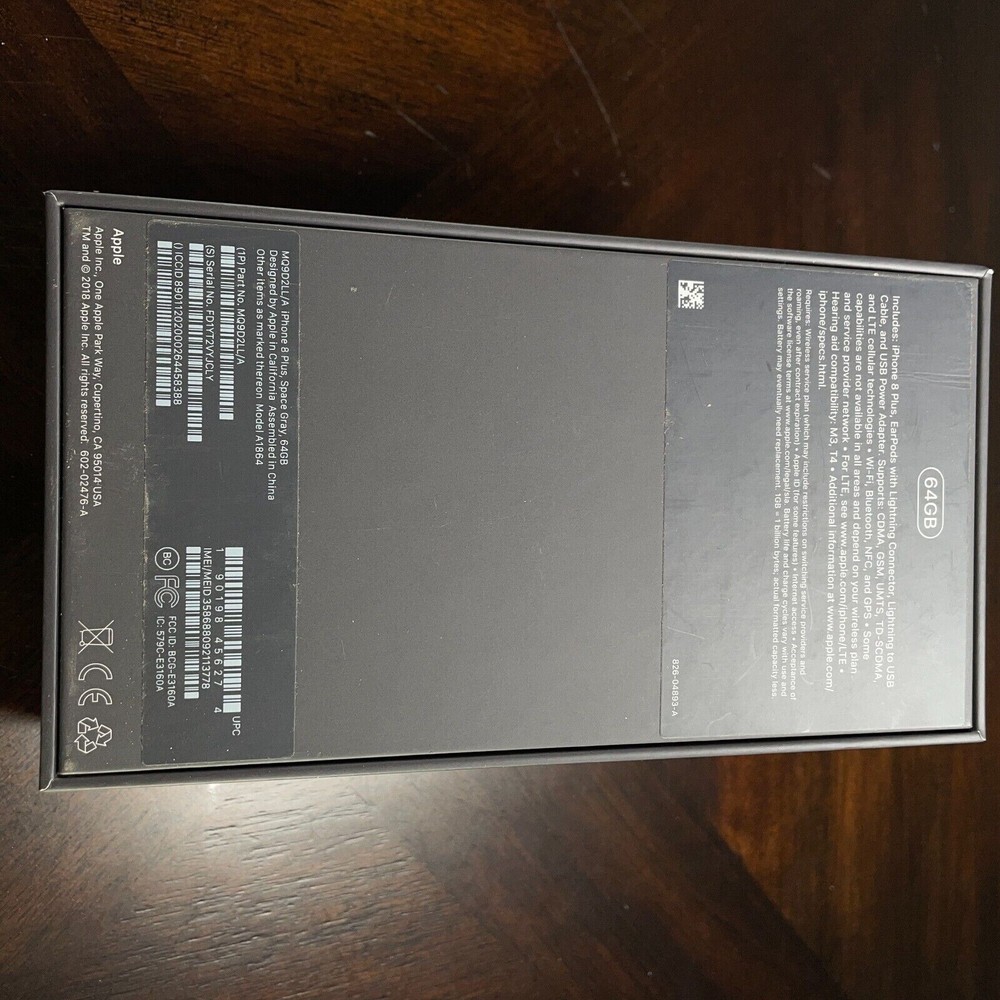 Apple iPhone 8 Plus Space Gray 64GB BOX ONLY NO PHONE For Display EMPTY BOX