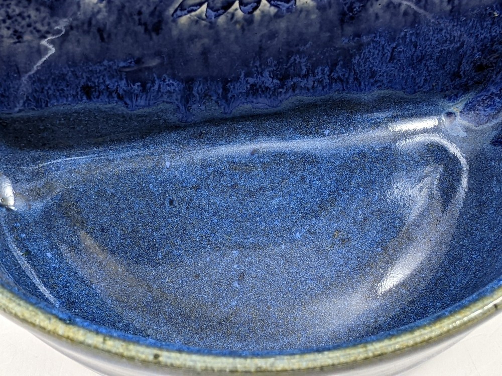 Studio Art Pottery Southwest Bird Blue Glazed Wall Pocket