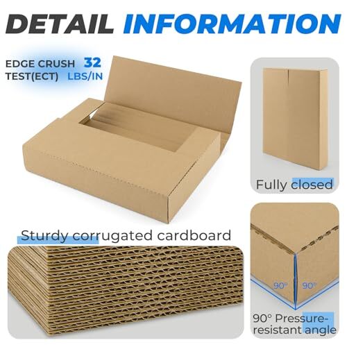 25 Pack Comic Book Shipping Box Mailers Corrugated Cardboard Document Mailing