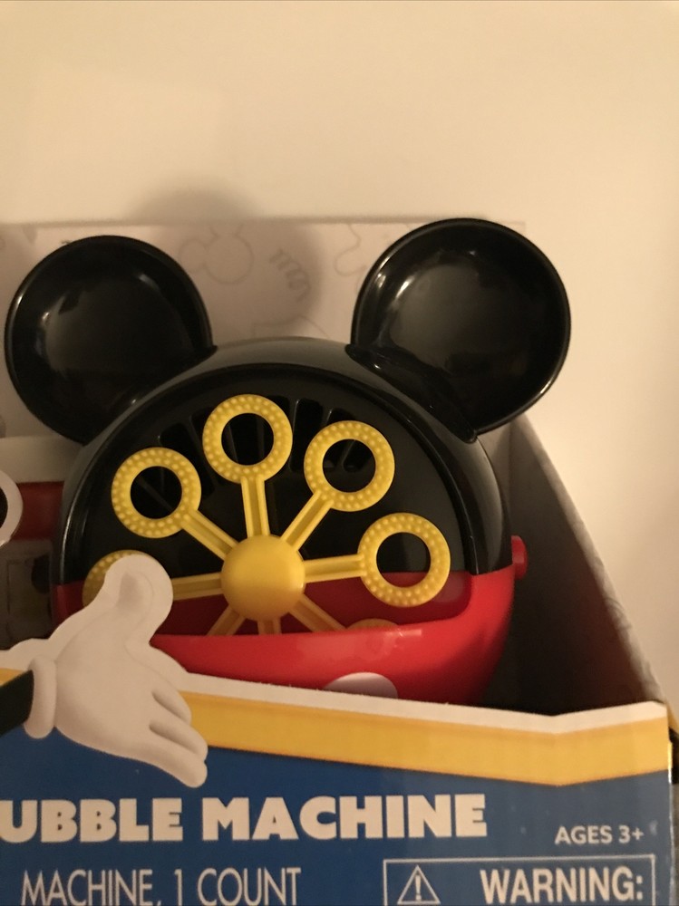 Disney Mickey Mouse Bubble Machine NIB Ages 3+ Requires 3 AA Batteries