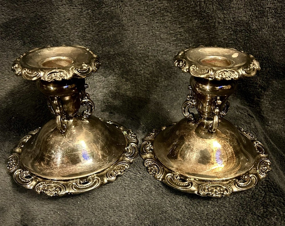 Vintage Baroque by Wallace Silverplate CandleHolder Candlestick