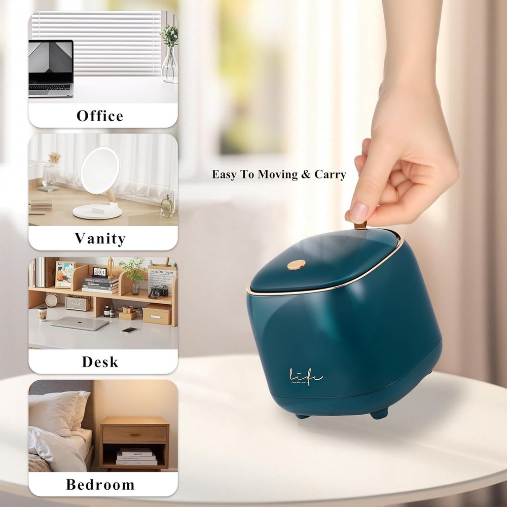 Mini Desktop Trash Can Desktop Waste Bin with Press Type Lid Wastebasket Rubbish