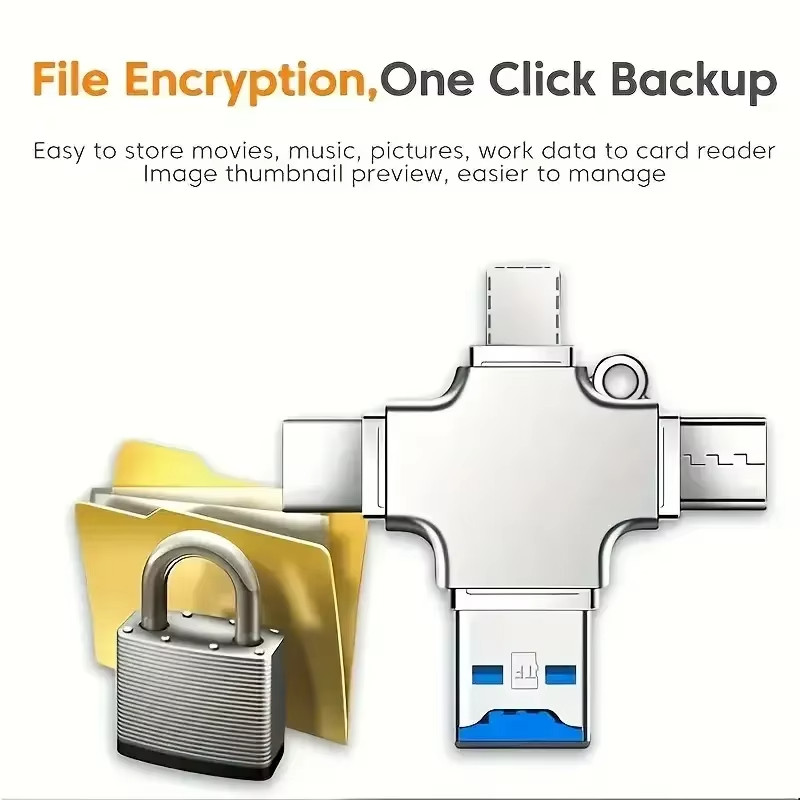 4 In 1 Memory Micro SD Card Reader Adpater For IPhone Ipad Android Mac PC Camera