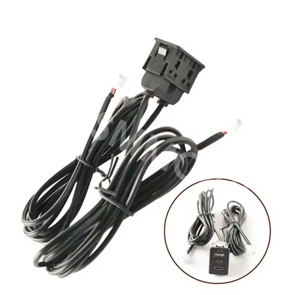 Car Android Navigation 4/6 Pin to Dual USB Port Panel Extension Cable Adapter