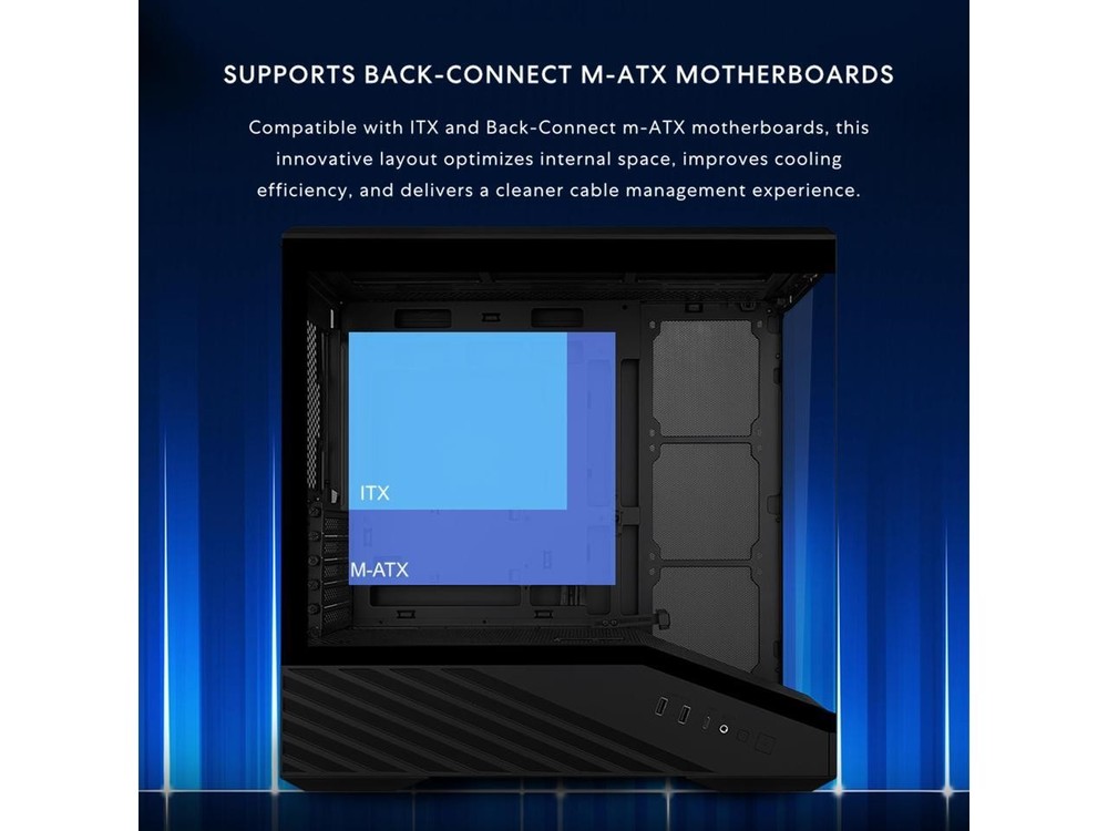 Lian Li VECTOR V100 MINI Micro Form Factor Compact PC Case, Panoramic Tempered G