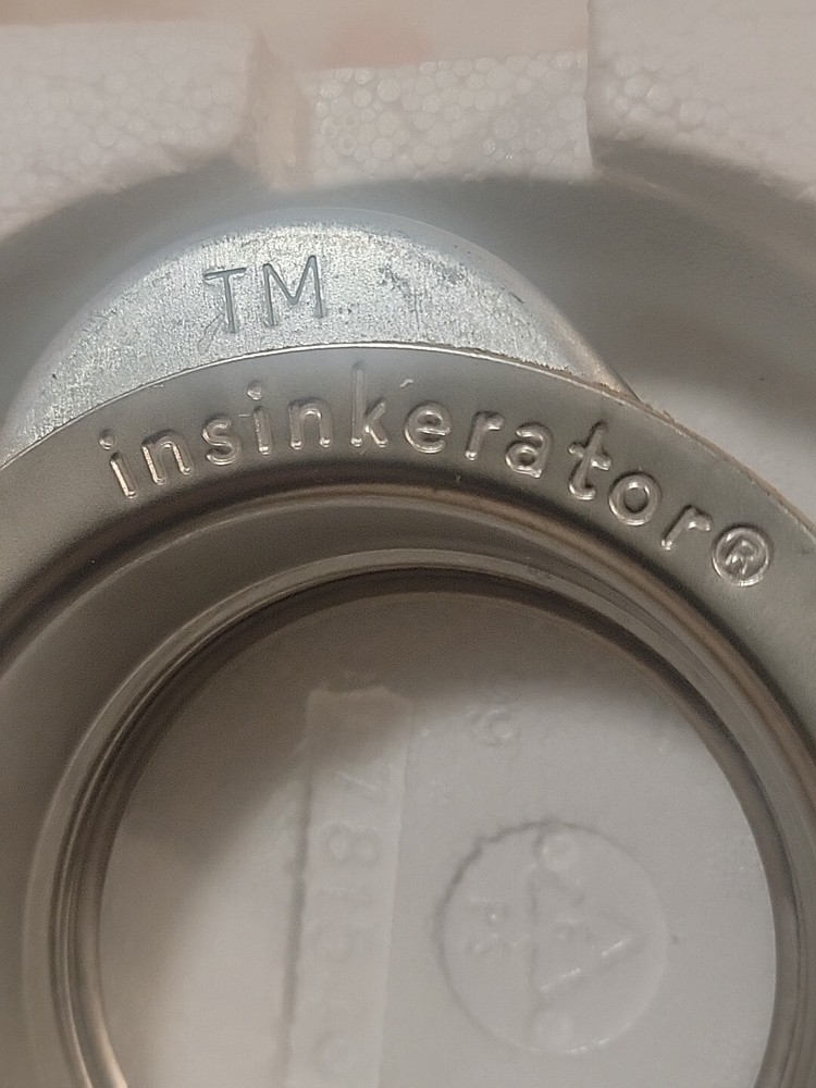 Insinkerator Garbage Disposal Mounting Collar Stainless Ring w/Stopper NEW