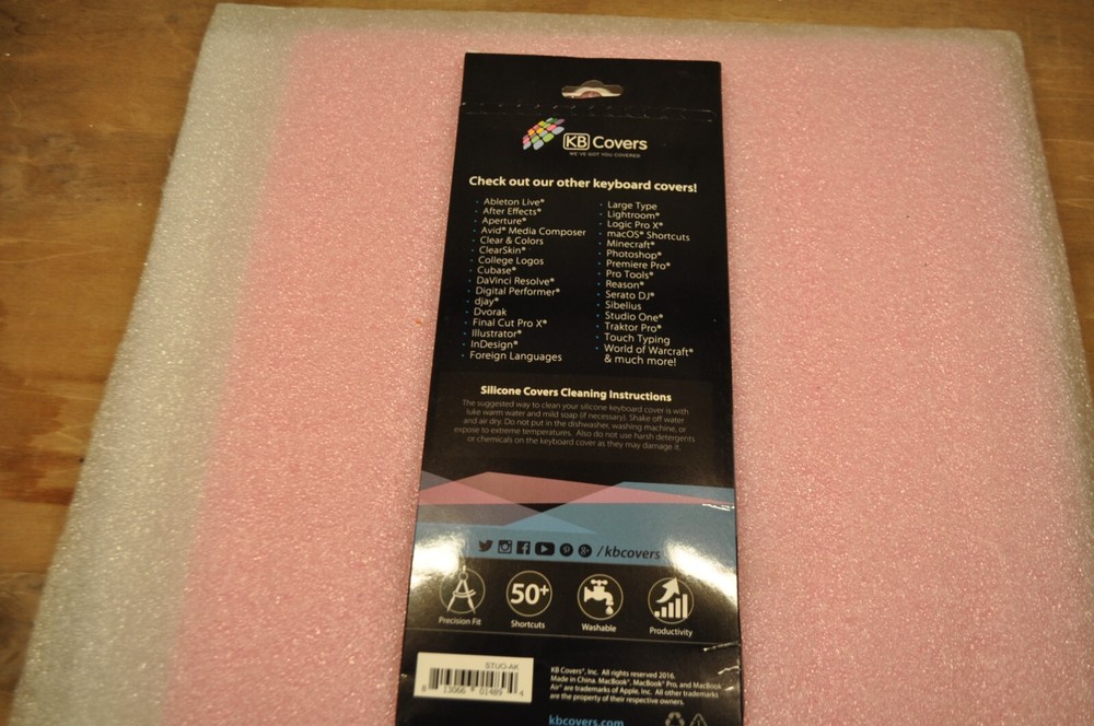 KB Covers Presonus Studio One keyboard Shortcuts Cover Mac