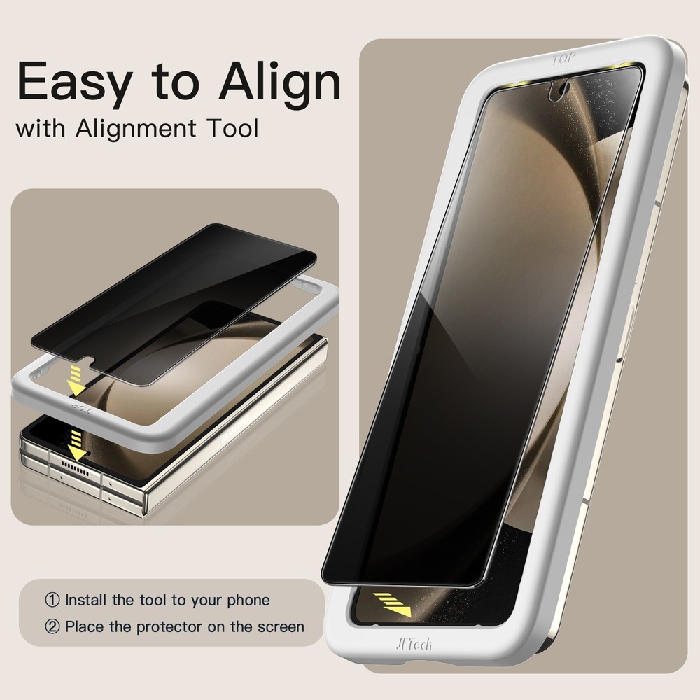 JETech Front Privacy Screen Protector for Samsung Galaxy Z Fold 5, 2-Pack