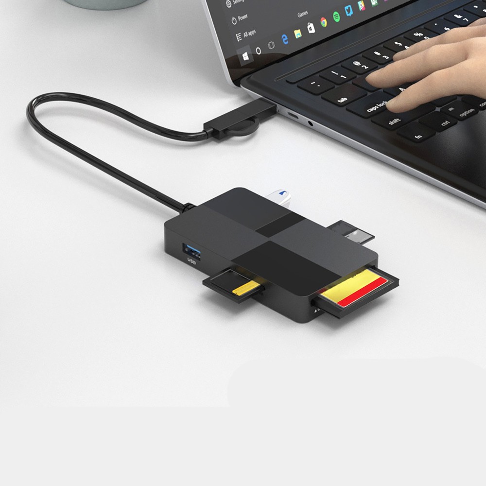 8-IN-1 USB 3.0 Type-C USB Smart Memory Card Reader High-Speed Adapter Accessory