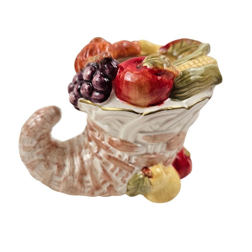 Cracker Barrel Serve Ware Creamer Lidded Sugar Cornucopia Thanksgiving NIB