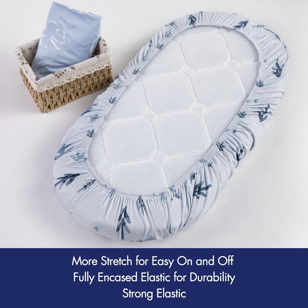 Universal Bassinet Sheets 2Pack Soft, Breathable, Gender Neutral Design