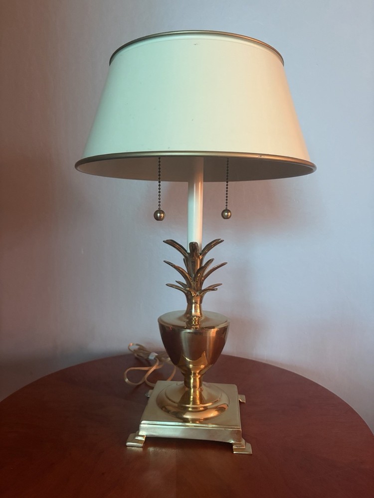 Mid Century Hollywood Regency Brass Pineapple Lamp