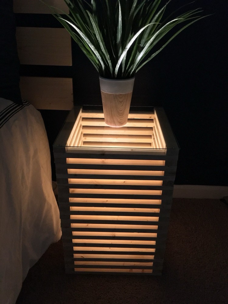 Stacked nightstand, End Table, Lighted Table, Bedside Table