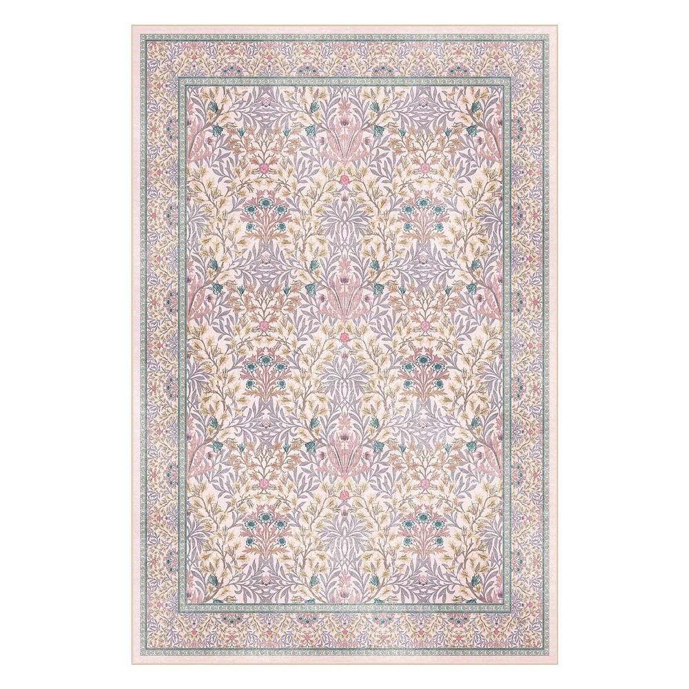 Dadasgk Purple Pink Washable Rugs 6 x 9 ft (Rectangular), Pink/ Multi