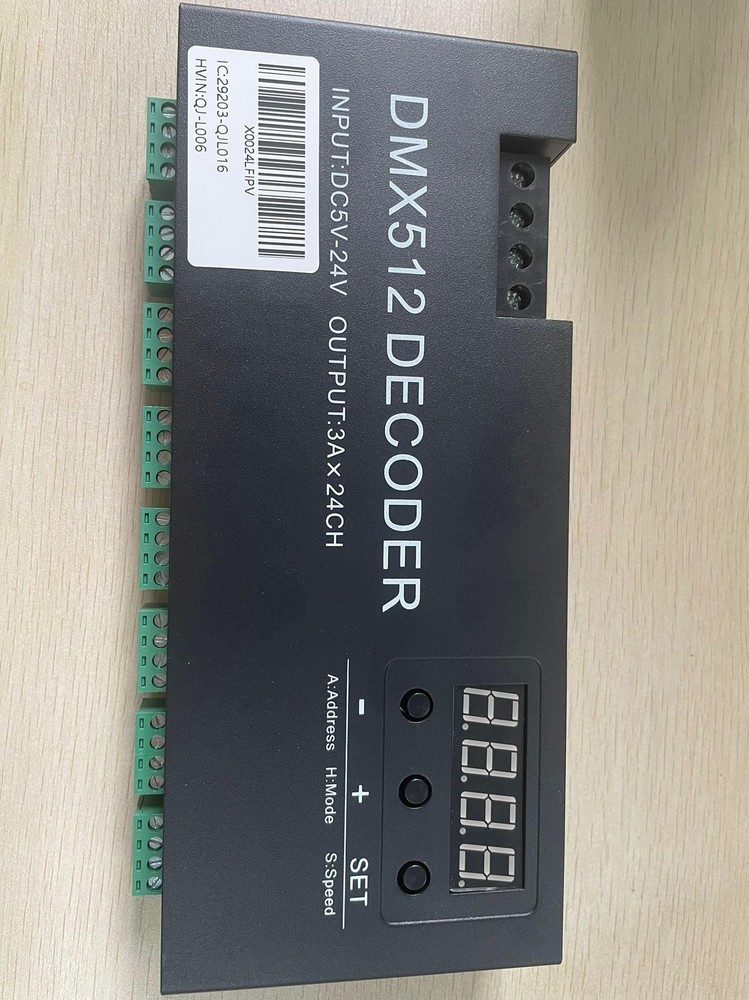 24 Channel DMX Decoder Controller with Digital Display DC5V-24V 3A/CH RGB DMX...