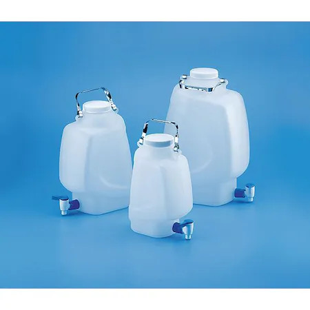 Rectangular Carboy, Stopcock, 5.28 Gal., 49H048