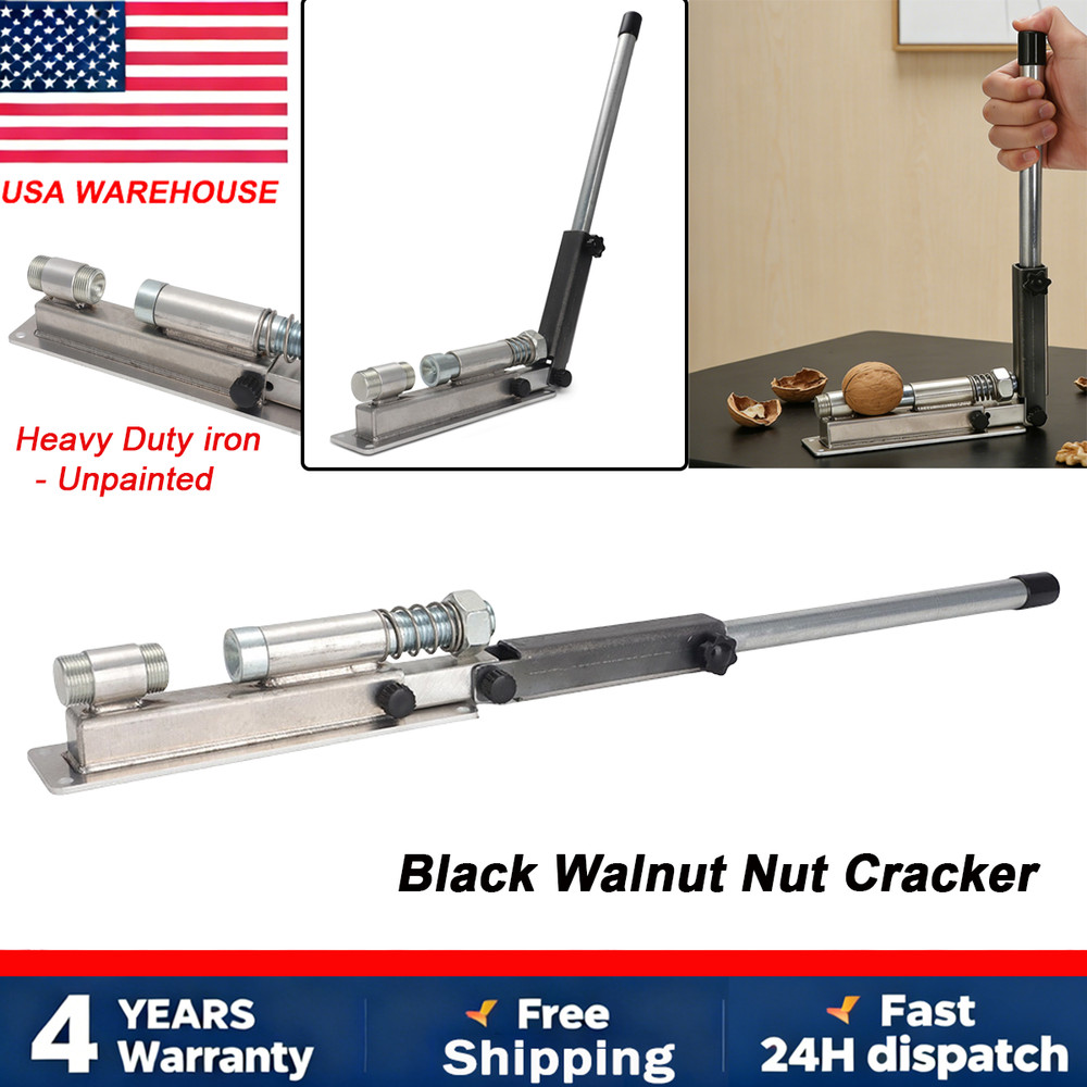 Black Walnut Nut Cracker, Wall-mounted Nutcracker, Heavy Duty iron - Unpainted