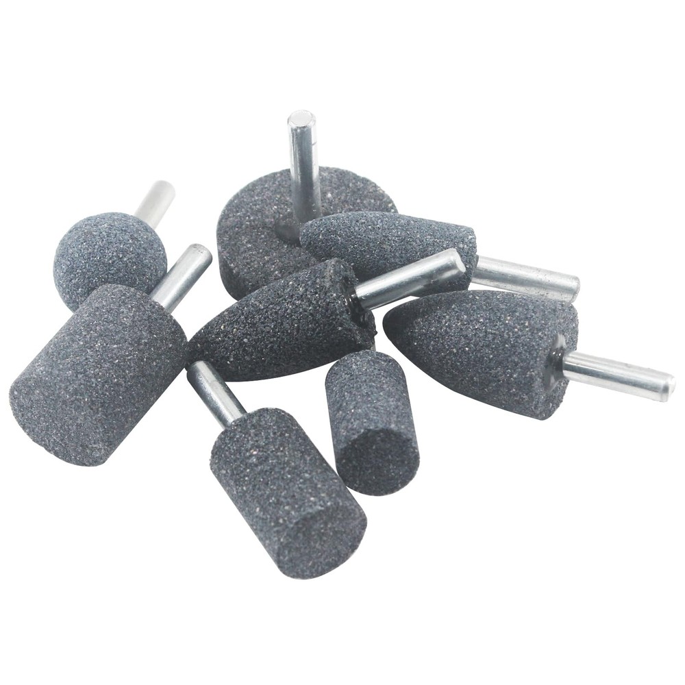 Inovsolid 8 Pcs Assorted Drill Grinding Stones 1/4 Inch Shank Various Grey