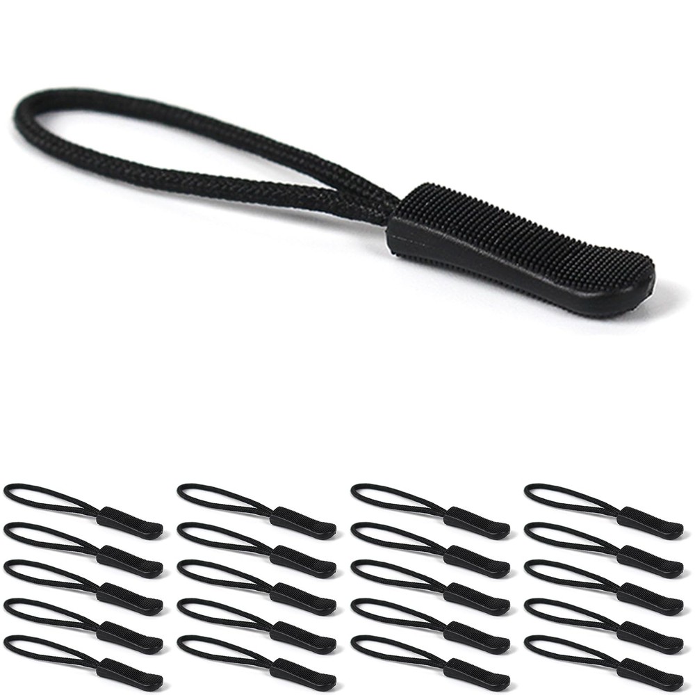 20PCS Zipper Pull - Pulls Replacement, Fluorescent Black
