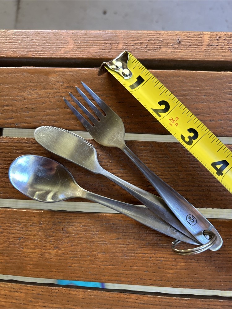 Children’s Camping Flatware Knife Fork Spoon Stainless Steel EUC