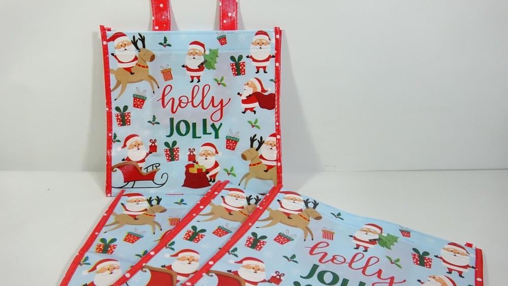 Assorted Christmas Small Peanuts & Medium Christmas Holiday Plastic Gift Bags