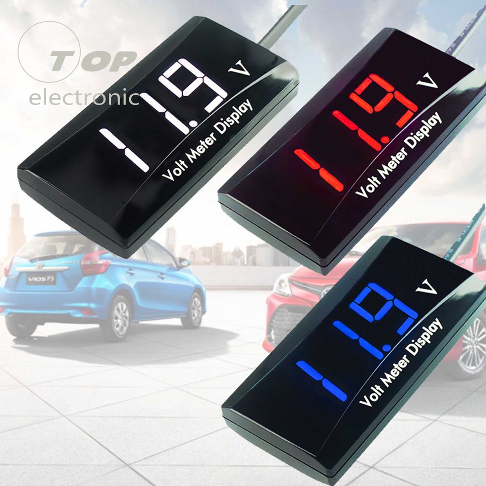 Car Motorcycle 12V Digital LED Display Voltmeter Voltage Gauge Panel Meter NEW