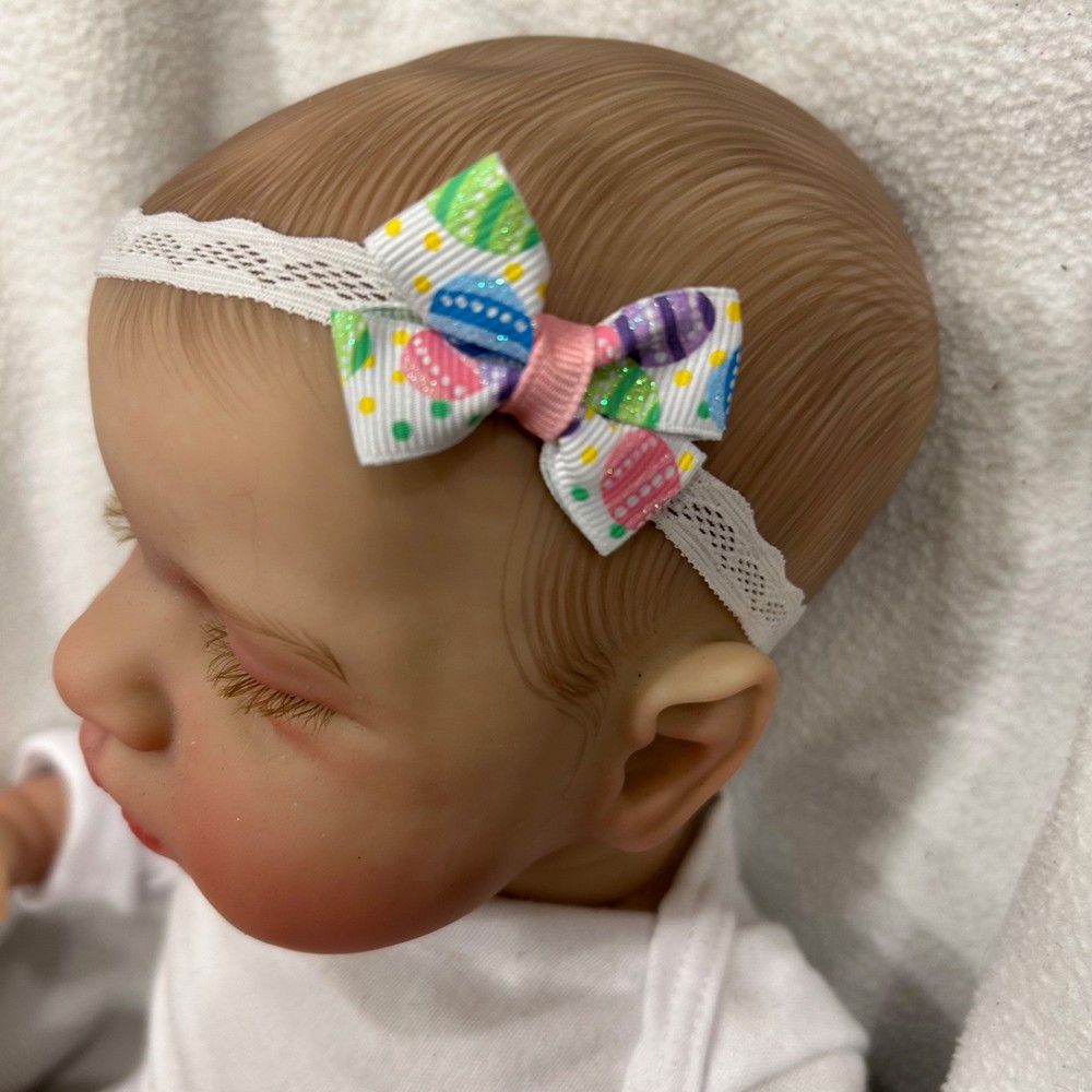 Easter Eggs Hair Bow Headband, 1” Easter Eggs hairbow, Easter Bow