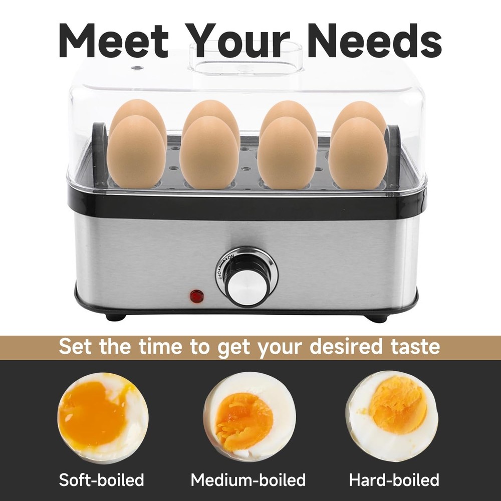 Electric Egg Cooker Rapid – 8 Egg Capacity for Hard Boiled Eggs, Soft boiled ...