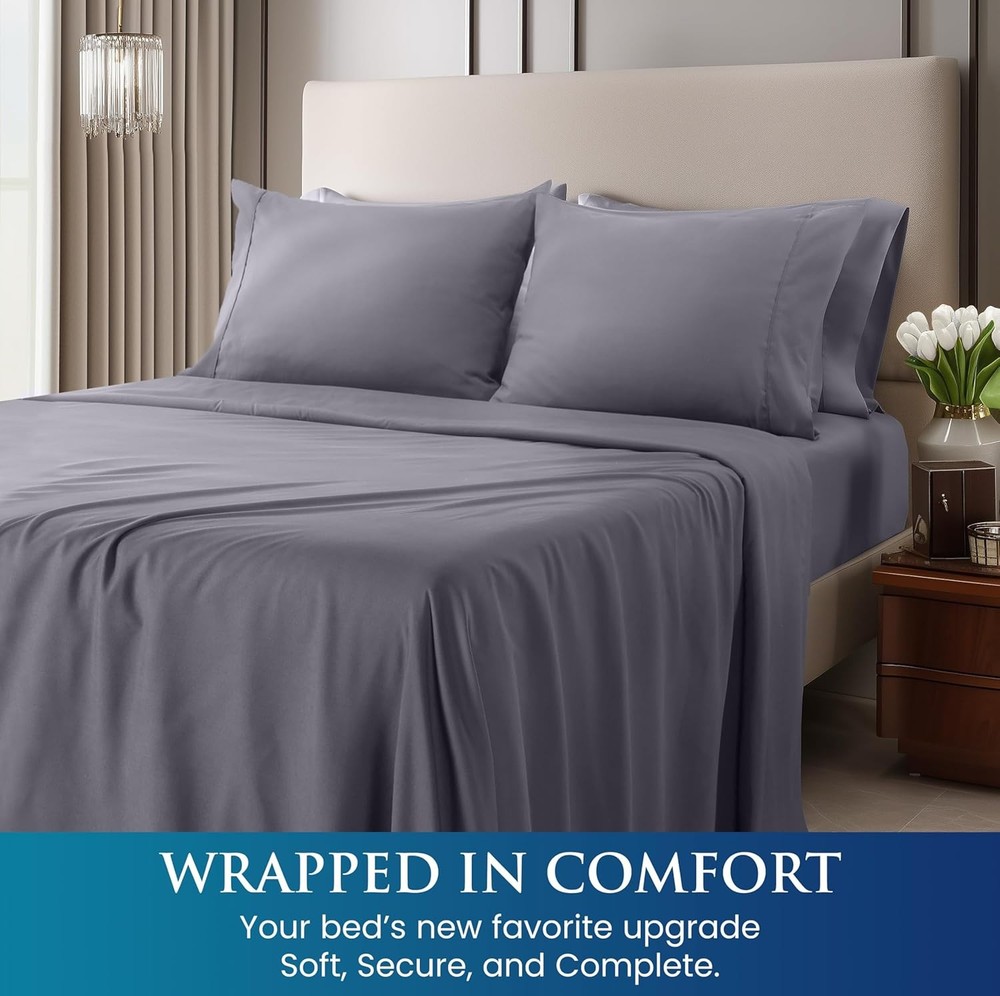 Queen Sheet Set – Brushed Microfiber – Ultra Soft Bed Sheets
