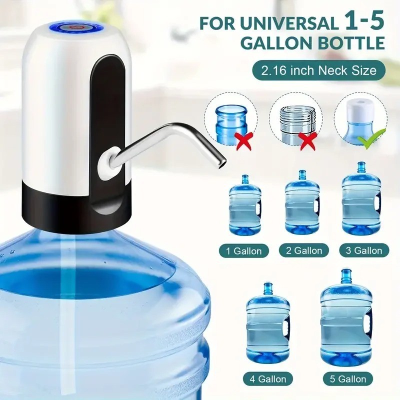 Water Bottle Switch Pump Electric Automatic Universal Dispenser 5 Gallon USB