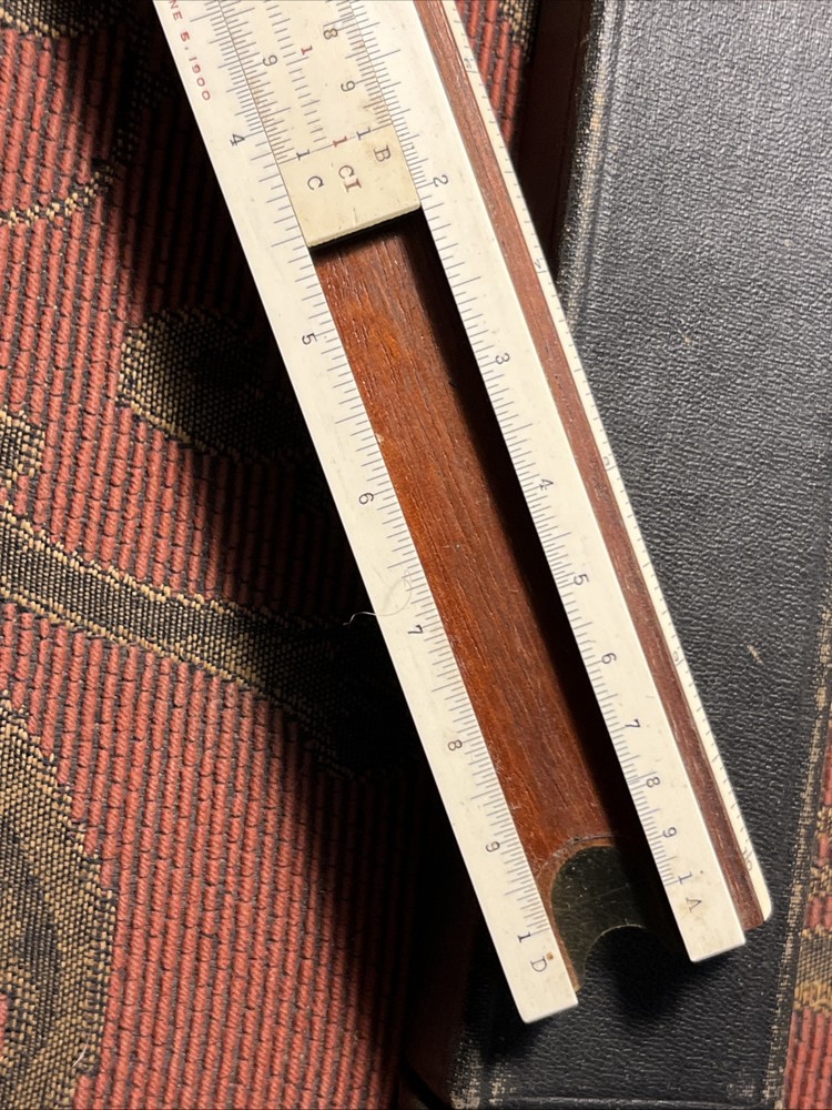 K&E Polyphase slide rule (sliderule) 4053-3; with case; mahogany