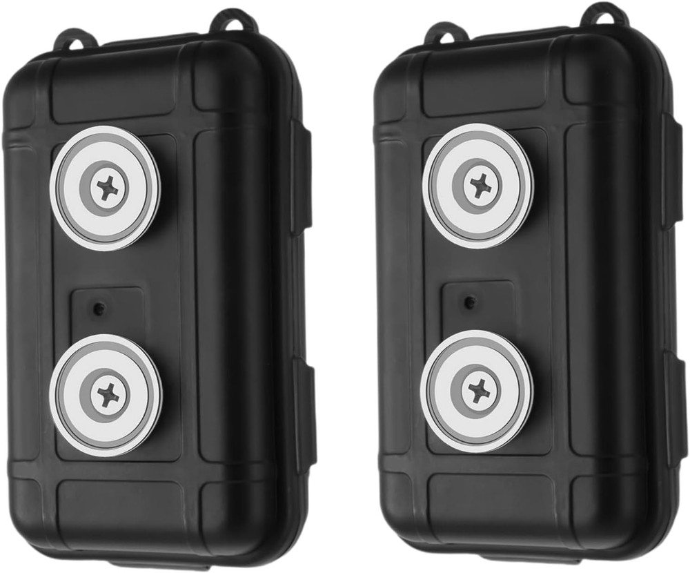 2 Pack Magnetic Key Holder Box - Waterproof & Dustproof Hide a Black