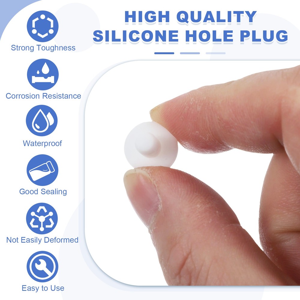 25 Pcs t Shaped Solid Silicone Stopper, Dia 5 Mm/0.2" Rubber Plugs, White
