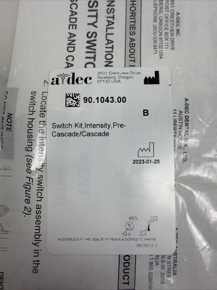 A-dec Cascade Intensity Switch, to fit Adec Cascade 6300  90.1043.00