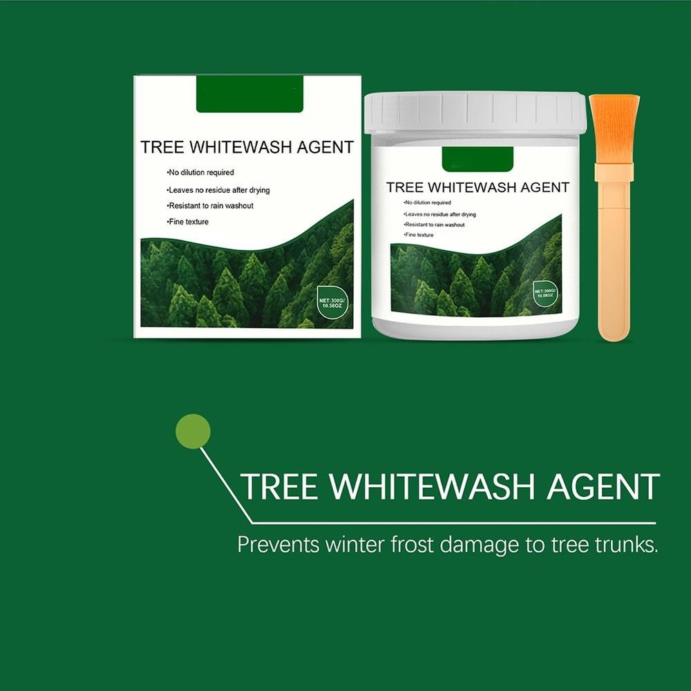 Long-Lasting Tree Whitewash Agent, Tree Trunk Paint, 300g White Whitewash YDZ