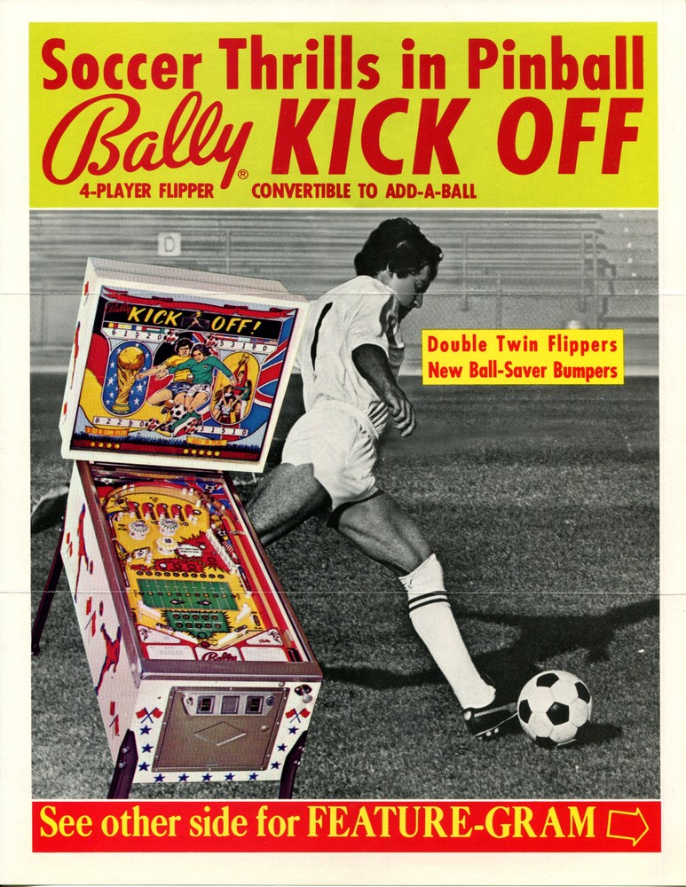 Kick Off Bally Pinball Flyer / Brochure / Ad