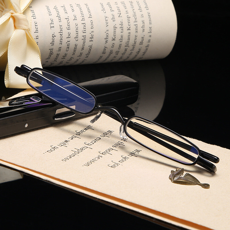 Mini Ultra-Thin SS Reading glasses presbyopic for reader +1.0 to +4.0 +case