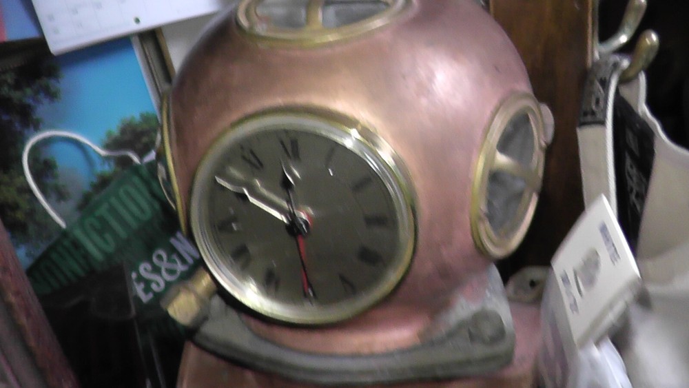 clock diving helmet brass