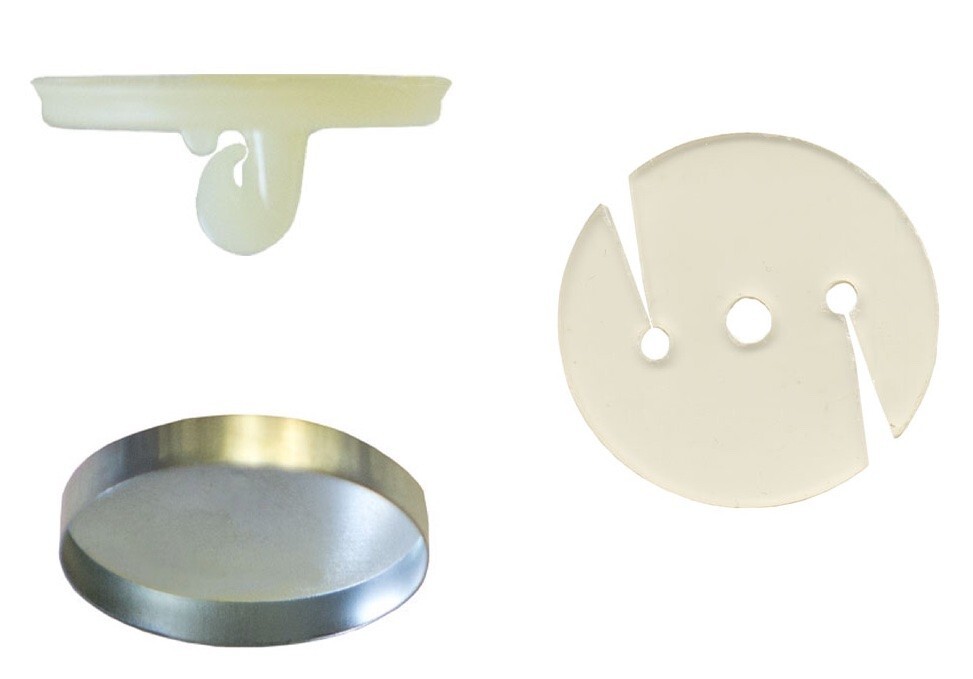 50:Osborne Covered Button Kit-Nylon Super Hook, Soft Shells,Poly Washer Size:45